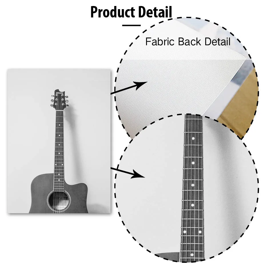Черно-белая гитара музыкальная настенная живопись на холсте скандинавские плакаты и принты винтажный плакат на стену картины для декора гостиной