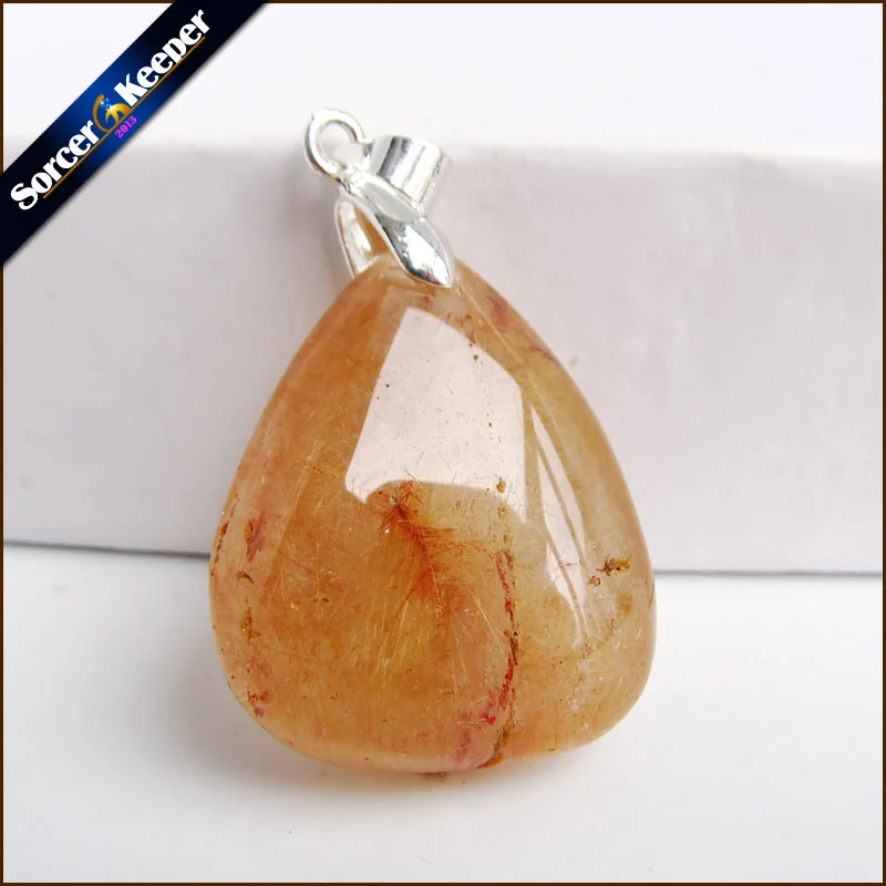 

Rare Natural Quartz Rutilated Garden Quartz Crystal Pendant Red or Gold Crystal Necklace Natural Stones and Minerals MS844