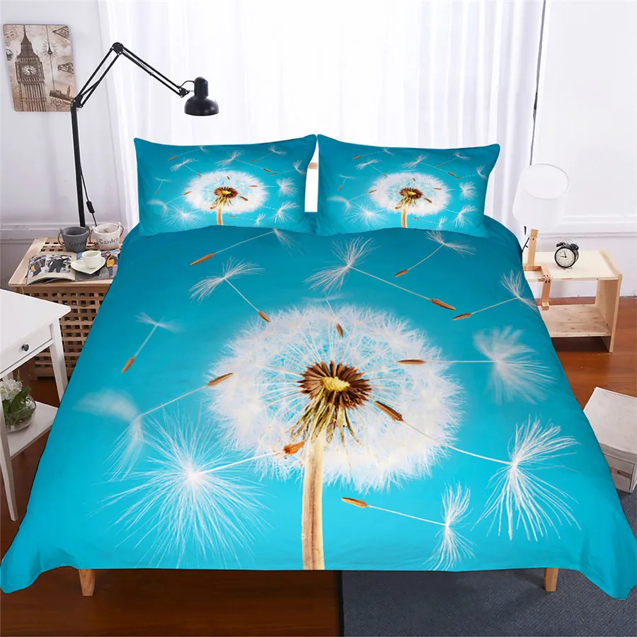 

Bedding Set 3D Printed Duvet Cover Bed Set Dandelion Home Textiles for Adults Lifelike Bedclothes with Pillowcase #PGY01