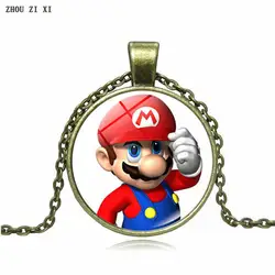 Супер Марио мультфильм серии Европейский и американский стиль аниме фигурка Марио стекло драгоценный камень ожерелье фестиваль подарок