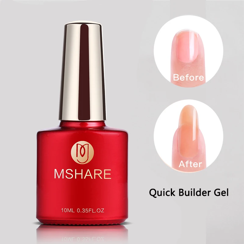 MSHARE 5 Colors Nail Extensions Builder Gel Bottle Polish Varnish Nails