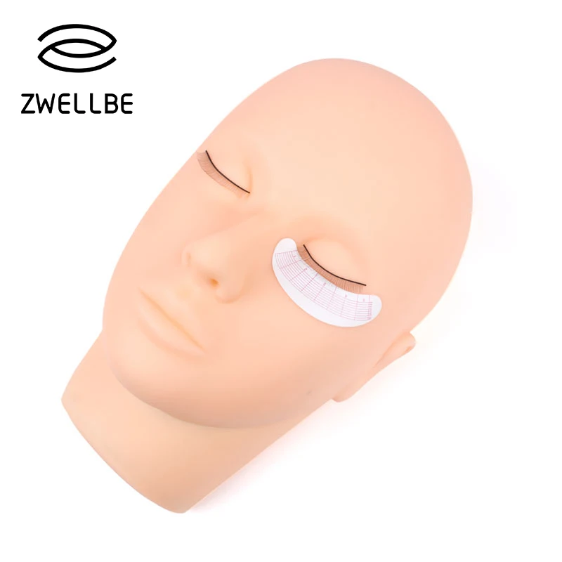 

zwellbe Training Mannequin Flat Head Grafting Eyelashes Trainer Tool Massage Mannequin Head For Eyelash Extension Practice