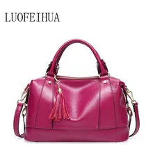 LUOFEIHUA новая кожаная сумка tide Европейская и американская мода верхний слой воловья сумка Boston одно плечо сумки