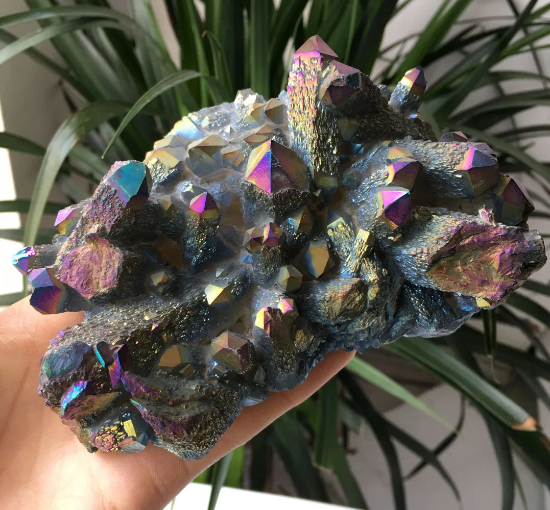 

649g More Colour Aura Quartz Crystal Titanium Bismuth Silicon Cluster Rainbow