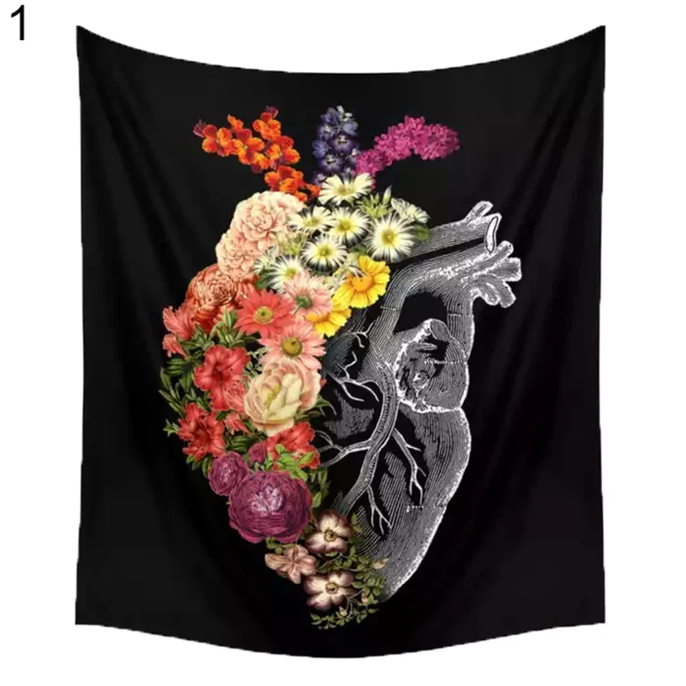 

150cm x 200cm Plant Flower Heart Cactus Print Wall Hanging Tapestry Beach Towel Blanket Photo background