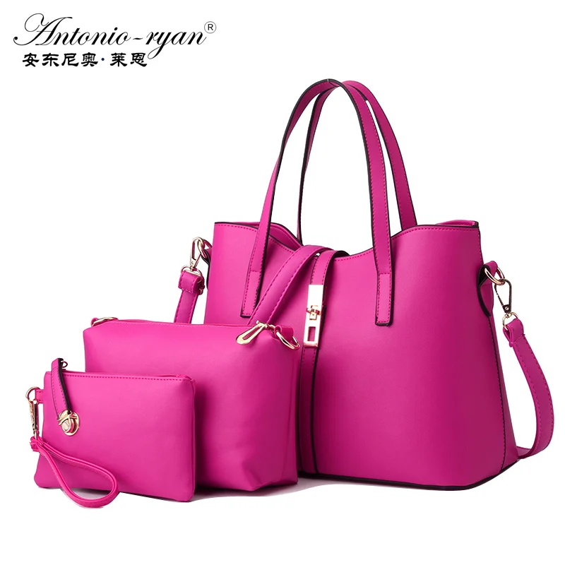

Antonio Ryan Brand Fashion women Crossbody bag three pieces set handbag female messenger bag lady handbags woman shoulder bags