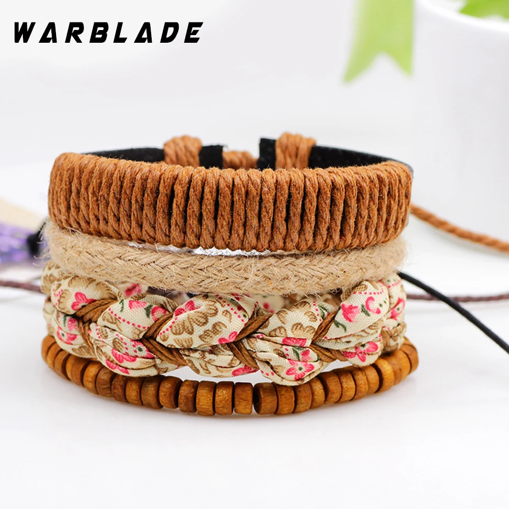 Новый модный Многослойный кожаный плетеный браслет WarBLade 2019 винтажные женские