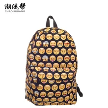 CHAOLIUBANG Brand Women Backpack 3D Emoji Printing School Bag for Teenage Girls Boys Travel Daypack Canvas