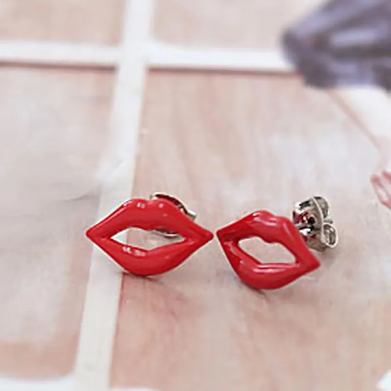 Online Buy Wholesale red lips earrings from China red lips earrings