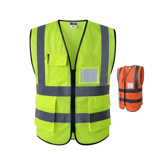 Fluorescent Multi-Pocket Safety Vest