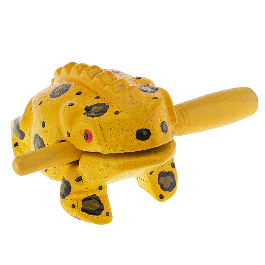 Fun Kids Wooden Frog Instrument Guiro Sound Effect Percussion