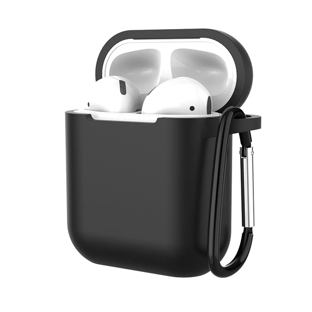 

High Quality Silicone Anti-lost Protective Cover Skin Case for Apple AirPods with Ear Hook Soft Silicone Rubber Cases Pink L0322