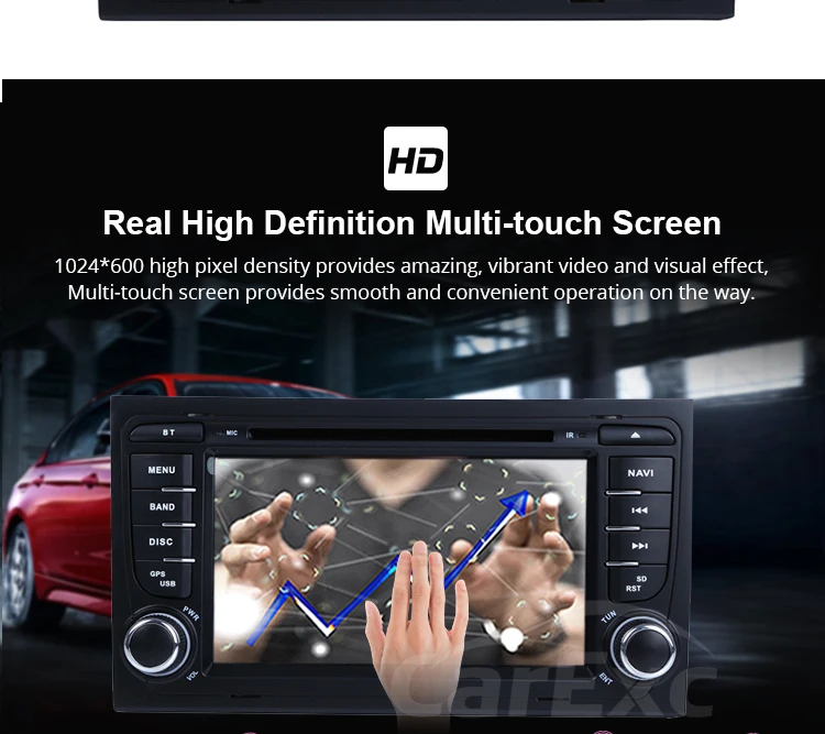 Excellent 7 Inch Android  9.0 Car DVD Player For Audi/A4/S4 2002-2008 With Canbus Wifi FM/AM GPS Radio Multimedia Screen Navi Carplay 7