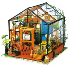 

Home Decor DIY Wood House Miniatura Craft with Furniture Home Decoration Accessories Figurines Miniature Christmas Gift DG104