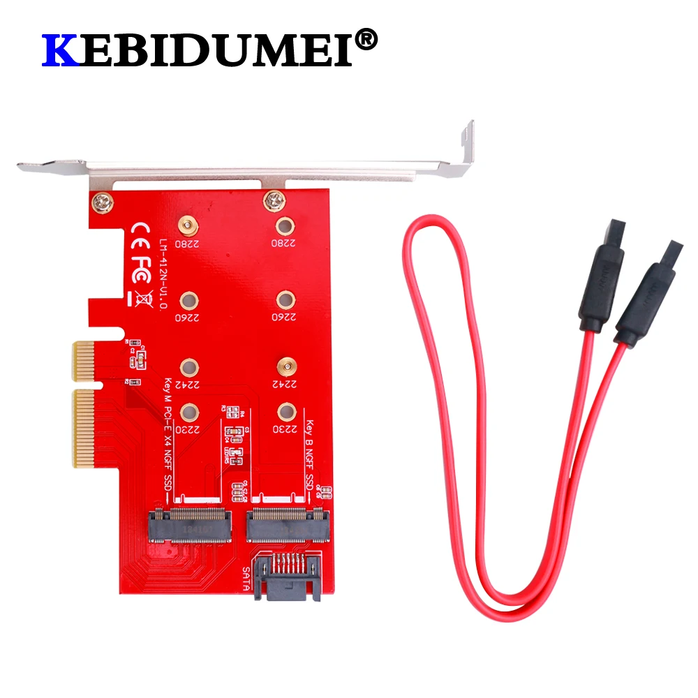 

Portable NGFF TO PCIE X4 Adapter M Key And B Key SATA Port Expansion Card Support PCI Express 3.0 2230 2242 2260 2280 Size M2