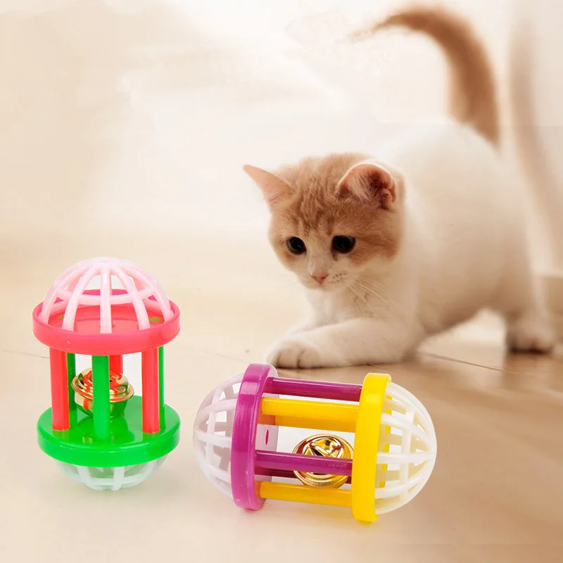 Plastic Kitten Cat Toys with Dumbbell Jingle For Pet Cats ...