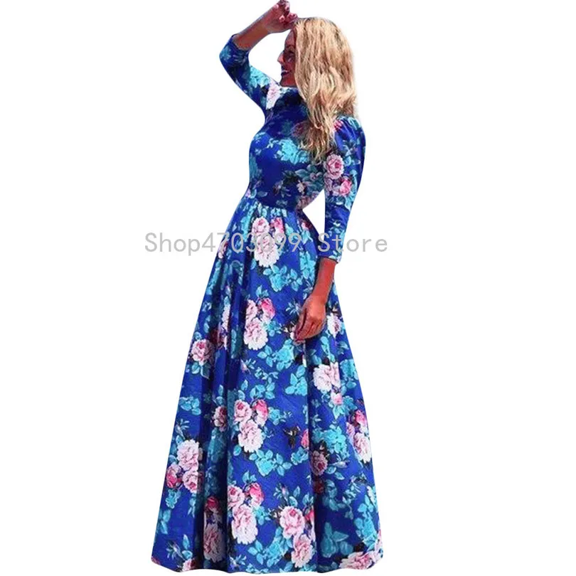Summer Boho Women Ladies Floral Graceful Dress Maxi Party dresses woman party night Large Size vestidos largos 2019 Summer Boho Women Ladies Floral Graceful Dress Maxi Party dresses woman party night Large Size vestidos largos 2019
