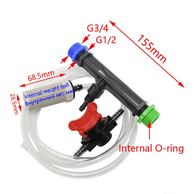 Irrigation Venturi Fertilizer Injector Male 3/4 1/2 1" 1.5" Automatic Fertilizer Kit Irrigation Venturi Mixer Injectors 1pcs