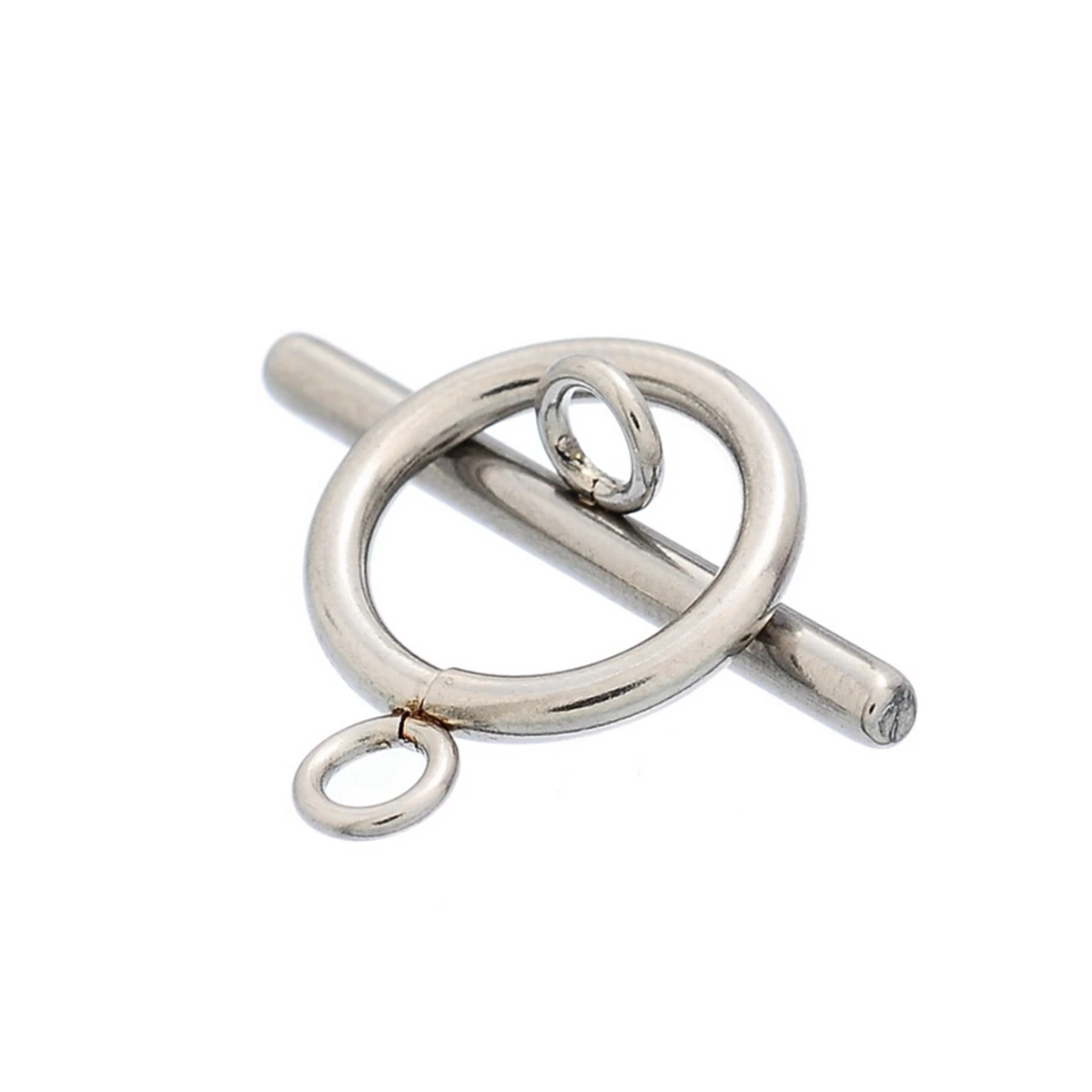 

New Findings 2Sets Stainless Steel Toggle Clasps Connectors For DIY Necklace & Bracelet Jewelry Silver Tone 19.5x14.7mm 25x7mm