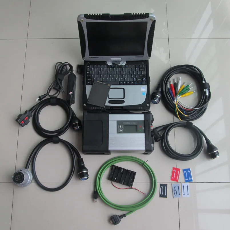  Mb auto und lkw diagnose mb sd c5 mit software in ssd v2019.9 + toughbook cf-19 arbeit für mb stern