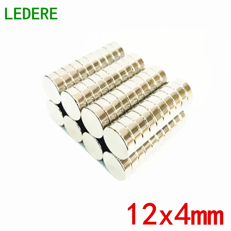 

LEDERE 50pcs 12mm x 4mm 12x4 strong Circular Disc Nd-Fe-B Neodymium Magnet 12*4 New Art Craft Connection