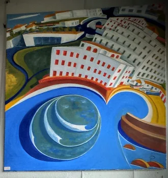 

cityscape oil painting italian landscape oil painting on canvas Wall art for living room Wall decor