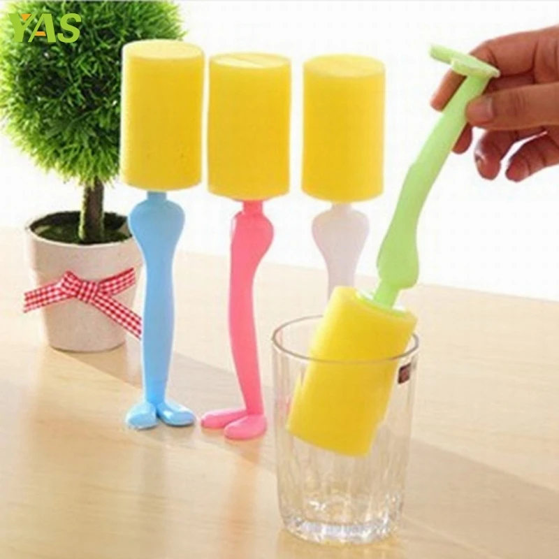 

1PC Safety Cup Cleaner Sponge Brush Baby Feeding Milk Bottle Nipple Cleaning Tool #330