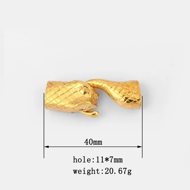 2sets Fashion Hook Clasp Wolf Snake Crocodile Head And Tail Hook Clasp For 12*6mm 6/8mm Leather Cord Bracelet Necklace Making 1