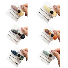 3 шт./компл. Винтаж дворец Стиль спираль шпильки Женские Карамельный Цвет ацетат искусственная Мрамор с соской, заколка для волос, ювелирное изделие для укладки волос заколка для волос