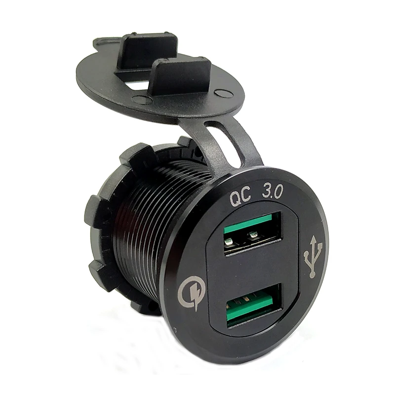 QC 3,0 Быстрая зарядка двойной USB адаптер для автомобильного прикуривателя розетка с светодиодный цифровой вольтметр Для 12 В/24 В автомобиль лодка морской грузовик