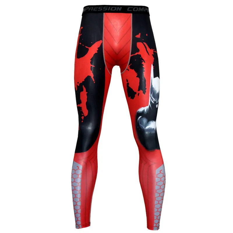 

2019 New Men Printing Leggings Compression Tight Sportswear Jogging Sport Fitness Gym Pant Male Trousers Run Workout Pants