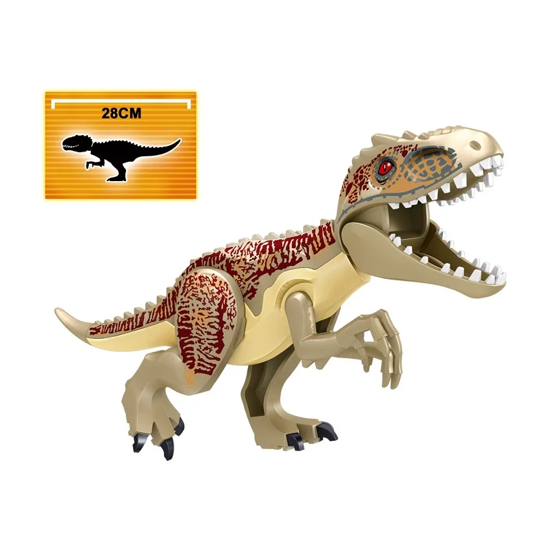 16 шт. белый медведь карнотелец трицератоп динозавр Т-Рекс строительные блоки кирпичи подарок для детей Детские игрушки обучающая модель - Цвет: 16pcs mixed T-rex