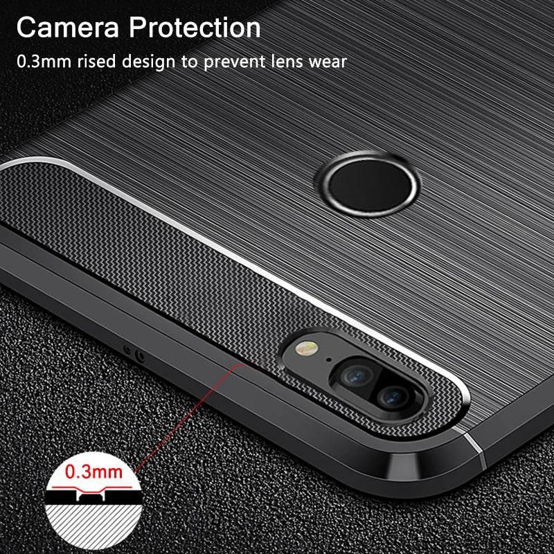 هواوي الشرف 9 لايت حالة Honor9 لايت ألياف الكربون الوفير TPU سيليكون واقية الغطاء الخلفي للصدمات لهواوي Honor9 لايت