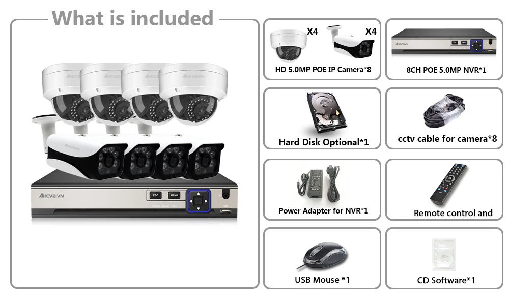 8CH 5MP 4 K HD набор для видеонаблюдения комплект безопасности Камера Системы IP Cam P2P POE NVR комплект 2 ТБ HDD