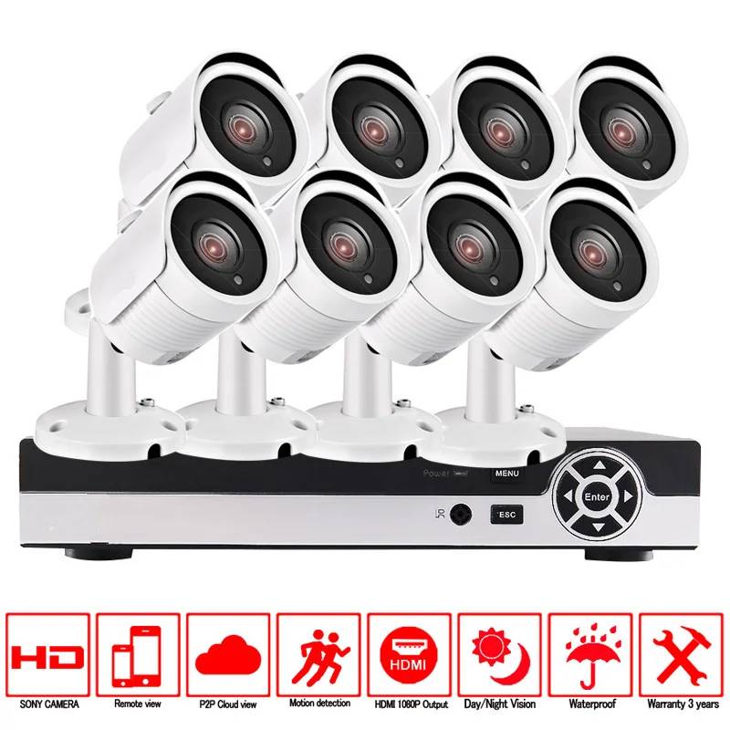 

CCTV Security Camera System 8ch CCTV System 8 x 720P CCTV Camera Surveillance System Kit Camaras Seguridad Home 2TB HDD