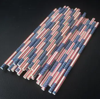 

500pcs 2017 new American flag color green paper straw Halloween new party straw