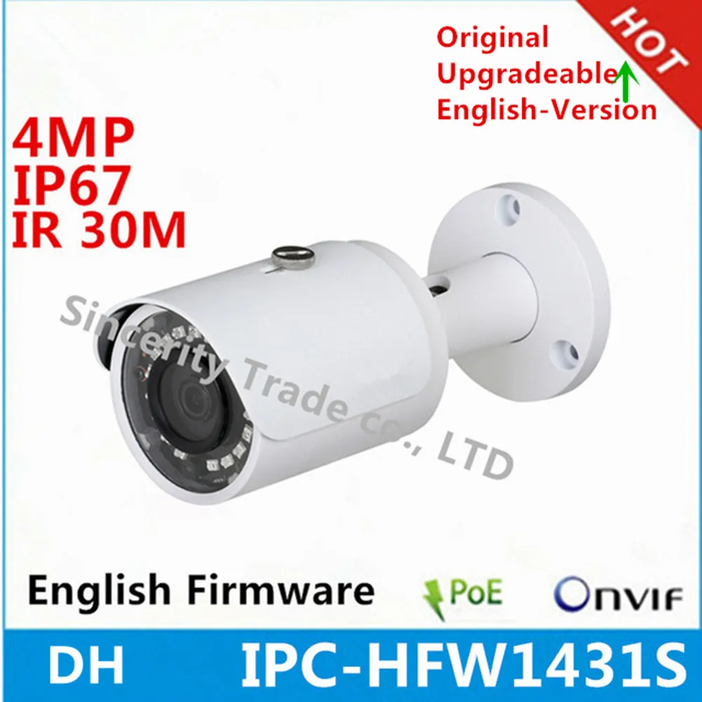 

DH IPC-HFW1431S 4MP IP Camera IR30M IP67 IK10 P2P Camera replace IPC-HFW1420S Bullet camera