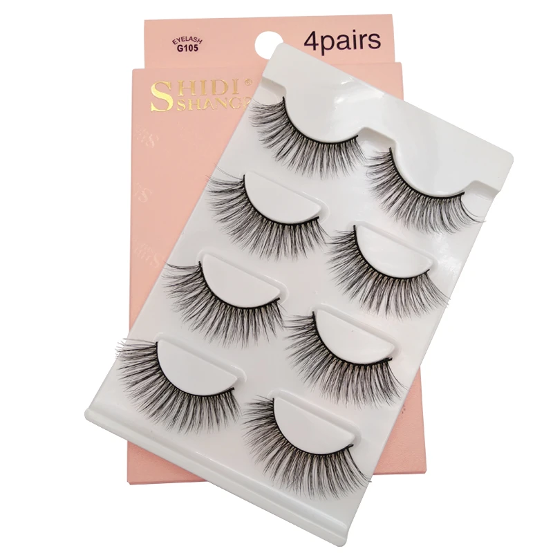

YSDO 4 pairs natual hair false eyelashes fluffy 3d mink eyelashes natural long make up lashes full strip eyelashes dramatic lash
