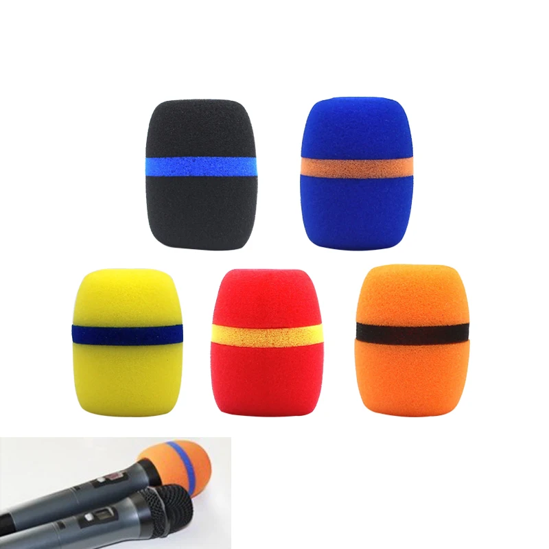 5Pcs Colorful Multi color Handheld Stage Microphone Windscreen Foam Mic