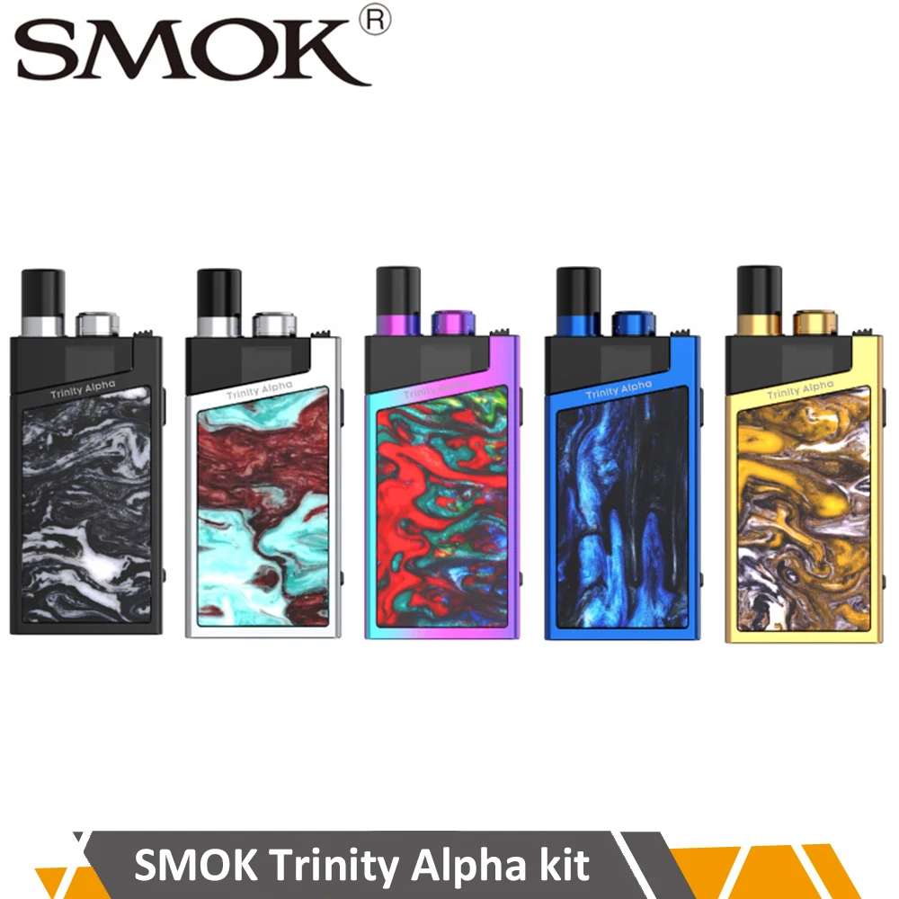 

SMOK Trinity Alpha Kit Pod System Vape kit with 1000mAh battery 2.8ml Cartridge Nord Mesh MTL Coil E Cigarette Vape VS orion DNA