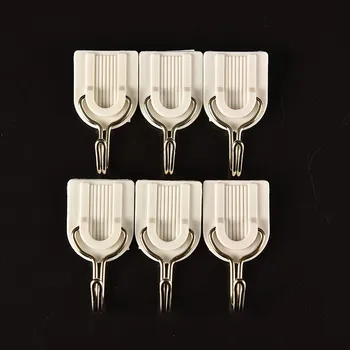 

6PCS Strong Adhesive Hook Wall Door Sticky Hanger Holder Organizer Kitchen Suction Cup Suckers Bathroom White Drop Shipping