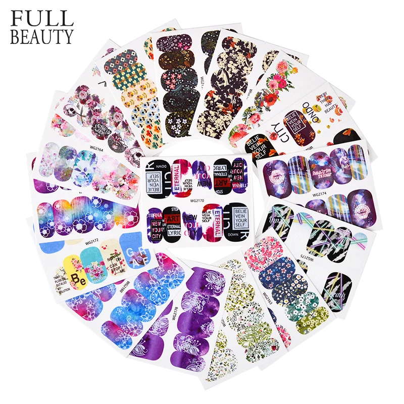 

Full Beauty 25pcs New Winter Flower Sticker Deep Color Starry Sky Chams Manicure Water Decals Nail Art Full Tips CHWG2136-2160