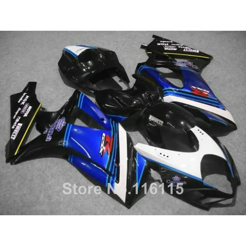 

Motorcycle fairing kit for SUZUKI GSXR 1000 K7 K8 07 08 GSXR1000 2007 2008 black blue white ABS plastic fairings set JS27