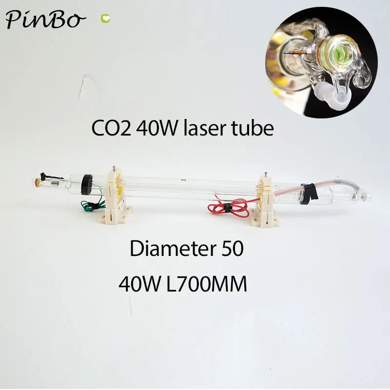 Pinbo Co2 Tubo Del Laser Di Vetro 700 Millimetri 40 W Lampada Per Co2 Incisione Laser Macchina Di Taglio Laser Di Vetro