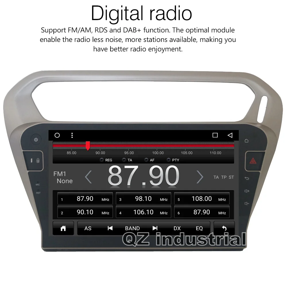 QZ промышленный HD 10," Android для peugeot 301 для Citroen Elysee автомобильный dvd-плеер с 3g 4G wifi gps Радио BT Navi RDS карта