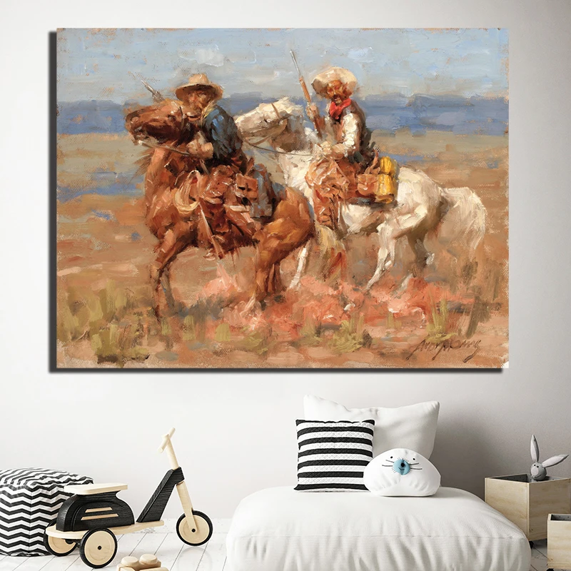 Tecumseh and the Osage Canvas Prints Western Cowboy War Picture Modular Paintings For Living Room Poster Wall Home Decoration | Дом и сад