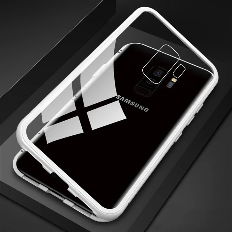 Magnetic Glass Case for Samsung Galaxy Note 8 9 S9 S8 Plus 10