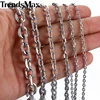 3-10mm Stainless Steel Necklace For Men Women Silver Color Cable Link Chain Necklace Men Fashion Hiphop Jewelry 18-36