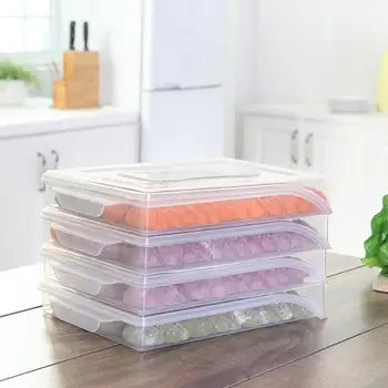 

Clear Home Kitchen Frozen Dumpling Storage Box Refrigerator Fresh-keeping Tray Kitchen Tool