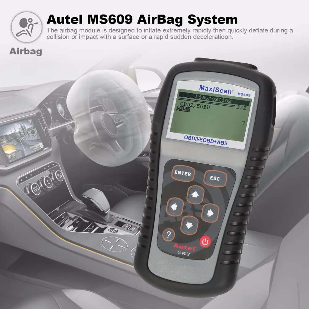 Autel Maxiscan MS609 OBD2 сканер штрих-кода считыватель штрих-кода с полной OBD2 Функции ABS диагностики DTC определения продвинутый из MS509& AL519